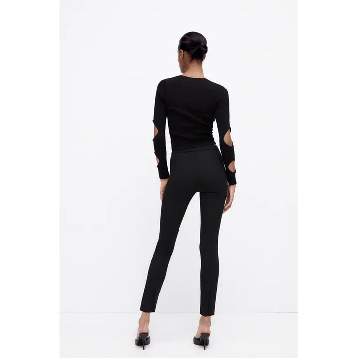 Zara- Split Hem Leggings- Black