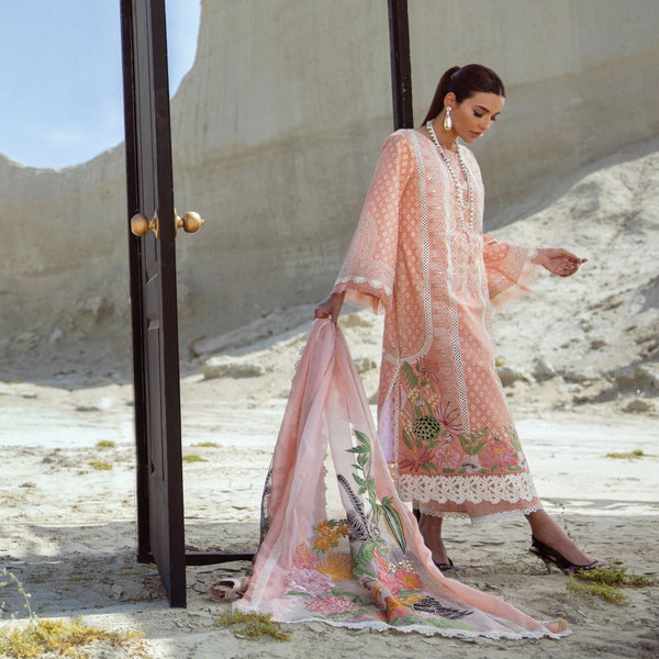 Crimson X Saira Shakira Luxury Lawn 3 Piece Unstitched- Cobalt-6A