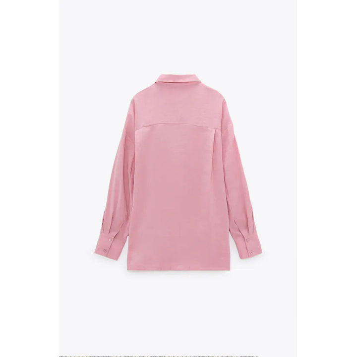 Zara- Oversize Flowing Shirt-  Mid-pink