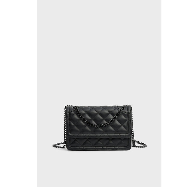 Stradivarius- Quilted crossbody bag Black