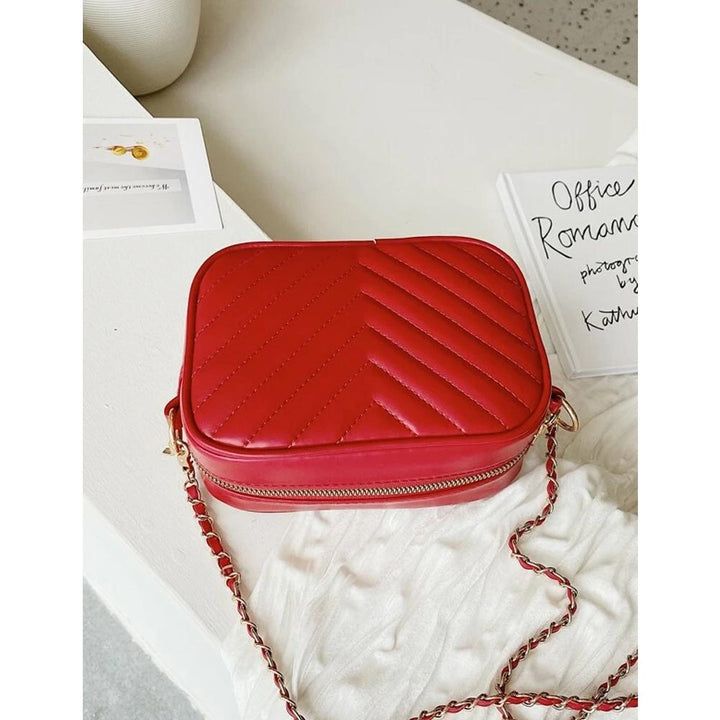 Shein- Chevron Graphic Crossbody Bag- Red
