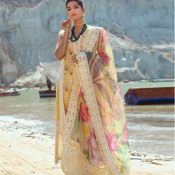 Crimson X Saira Shakira Luxury Lawn 3 Piece Unstitched- Sunshine-7B