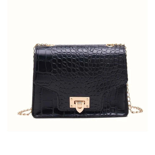 Shein- Black Crocodile chain crossbody bag