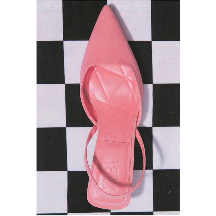 Zara- Slingback Kitten-Heel Shoes- Pink