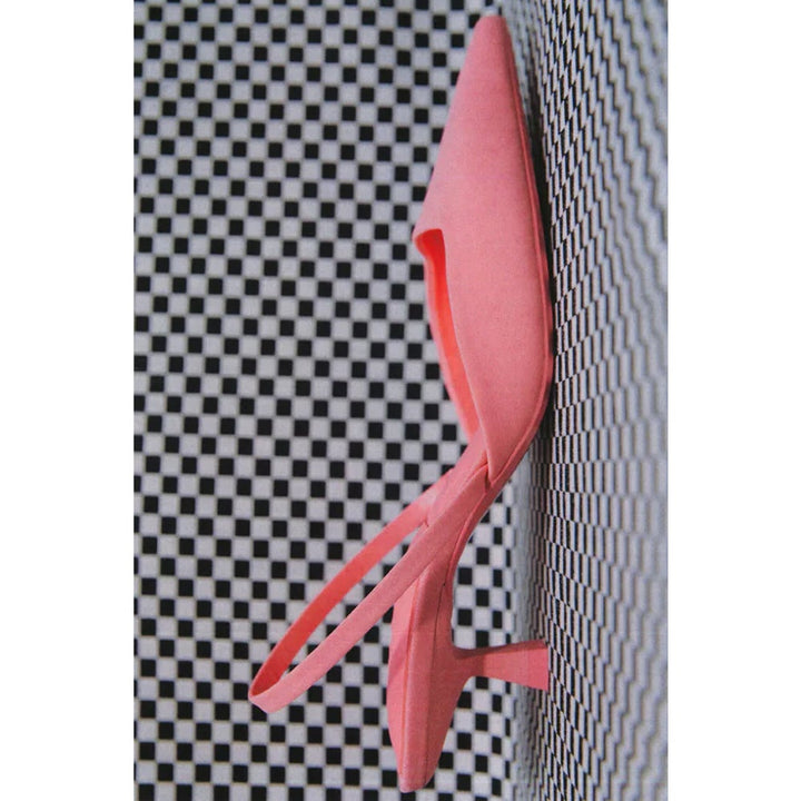 Zara- Slingback Kitten-Heel Shoes- Pink