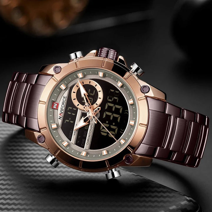 NAVIFORCE- Watches NF9163 Top Luxury Brand Men’s Sports Military Watch Men Waterproof Quartz Clock Relogio Masculino Rose Gold