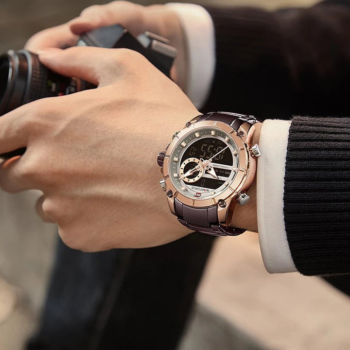 NAVIFORCE- Watches NF9163 Top Luxury Brand Men’s Sports Military Watch Men Waterproof Quartz Clock Relogio Masculino Rose Gold