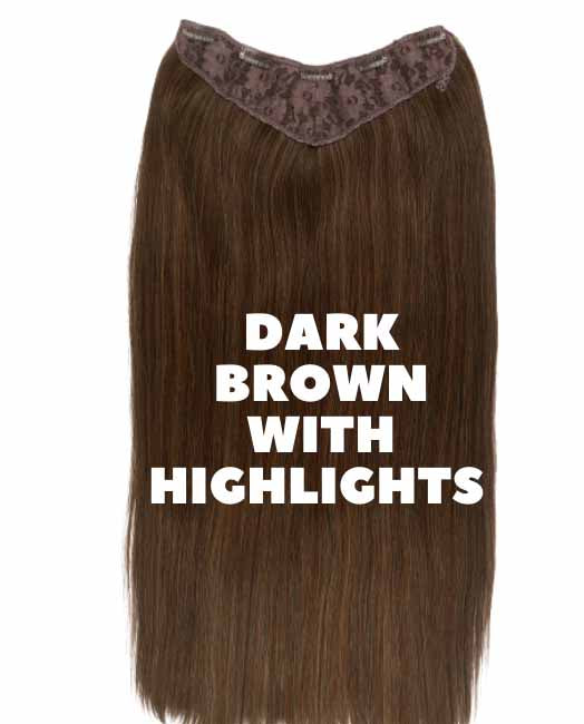 ZARAS HAIR- Dark Brown With Highlights 3D Hair Extension