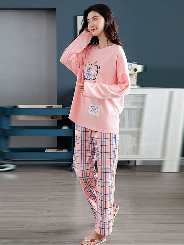 Emerce-SPARKE Printed PJ Suit - Pink