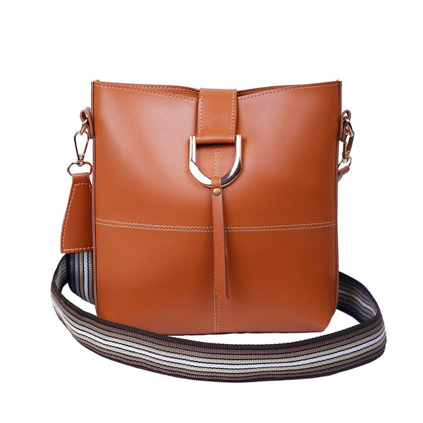 Styleit-Brown D Buckle Crossbody