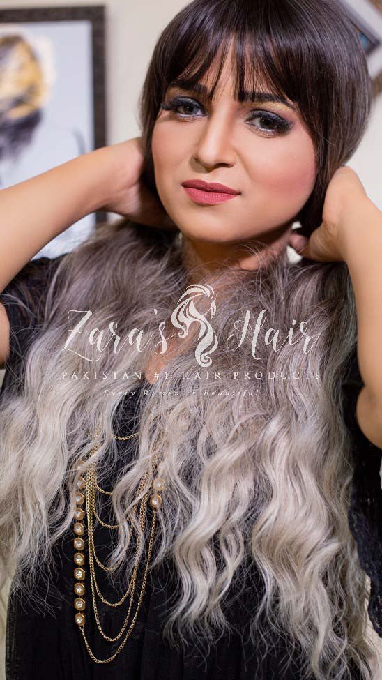 ZARAS HAIR- Blond Omber Long Curly Bangs Wig