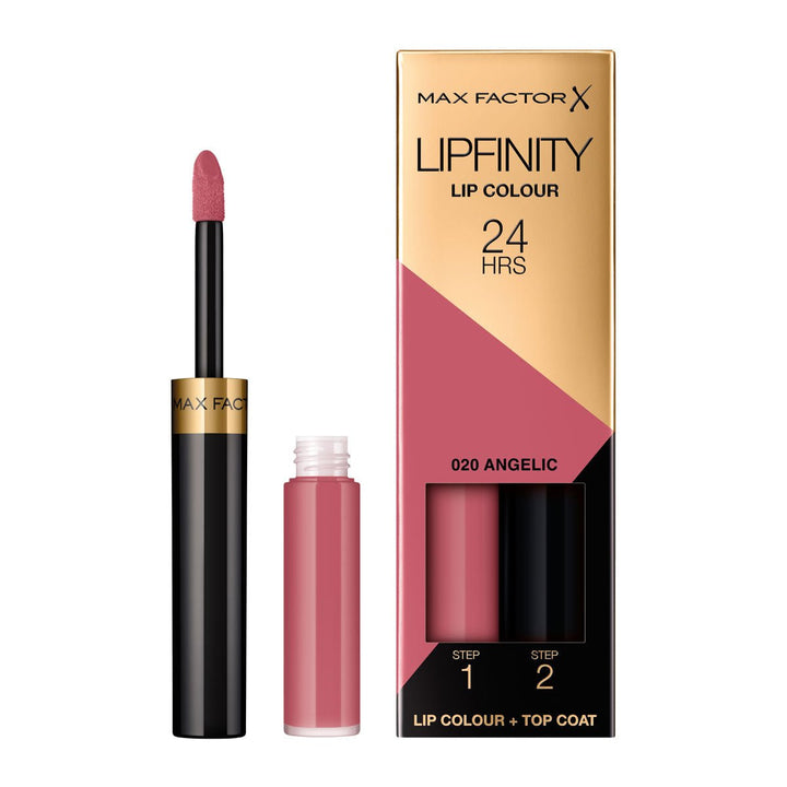 Max Factor- Lipfinity Lip Colour Lipstick, 2-Step Long Lasting, 020 Angelic, 2.3 Ml + 1.9 G