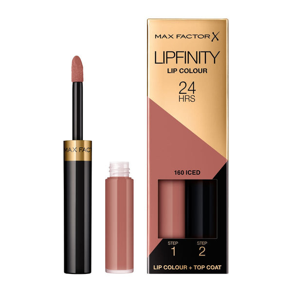 Max Factor- Lipfinity Lip Colour Lipstick, 2-Step Long Lasting, 160 Iced, 2.3 Ml + 1.9 G