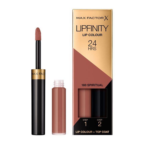 Max Factor- Lipfinity Lip Colour Lipstick, 2-Step Long Lasting, 180 Spiritual, 2.3 Ml + 1.9 G