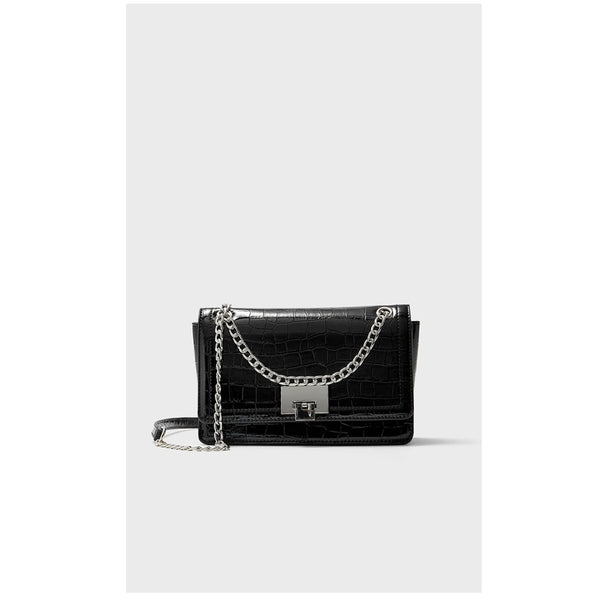 Stradivarius-  Mock Croc Crossbody Bag