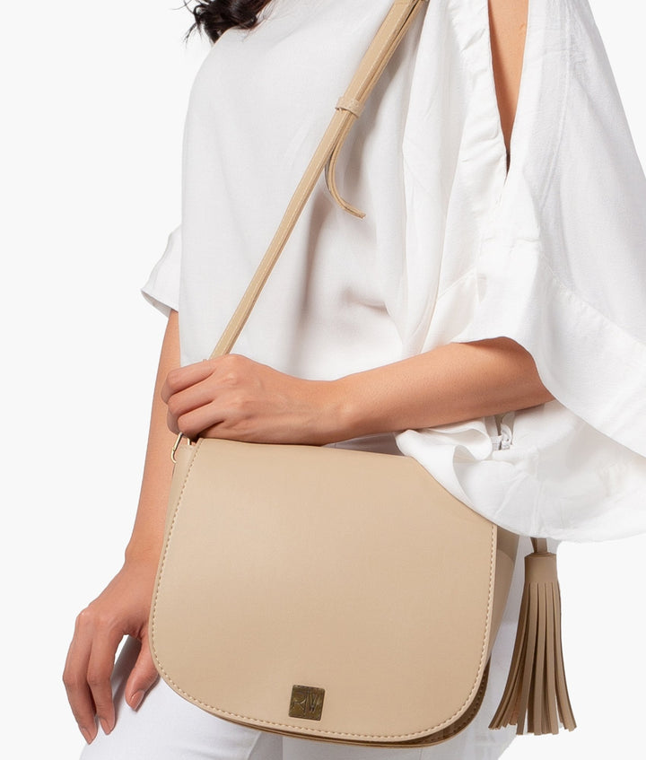 RTW - Off-white foldover saddle bag