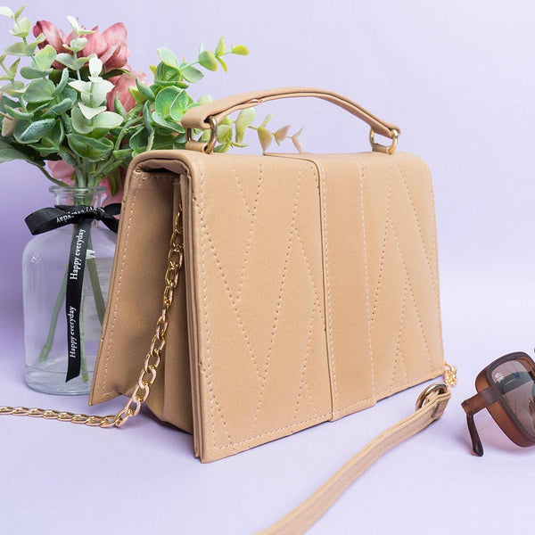 Shein - Chain Crossbody Bag - Beige