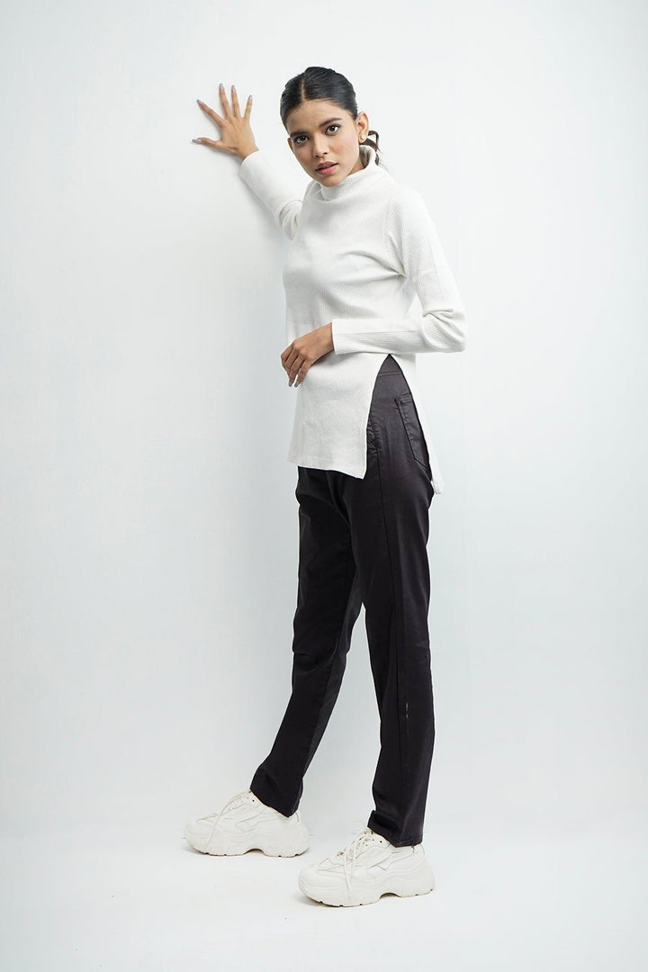VYBE-Long Turtle Neck-White