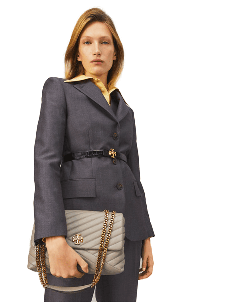 Tory Burch-Kira Chevron convertible Grey Heron