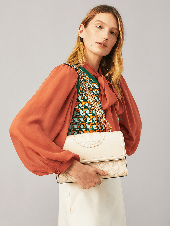 Tory Burch-Fleming Shoulder convertible bag New cream