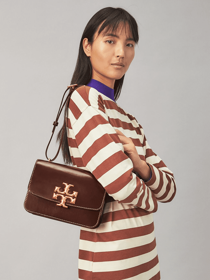 Tory Burch Eleanor Spazzolato Convertible shoulder bag Tempranillo