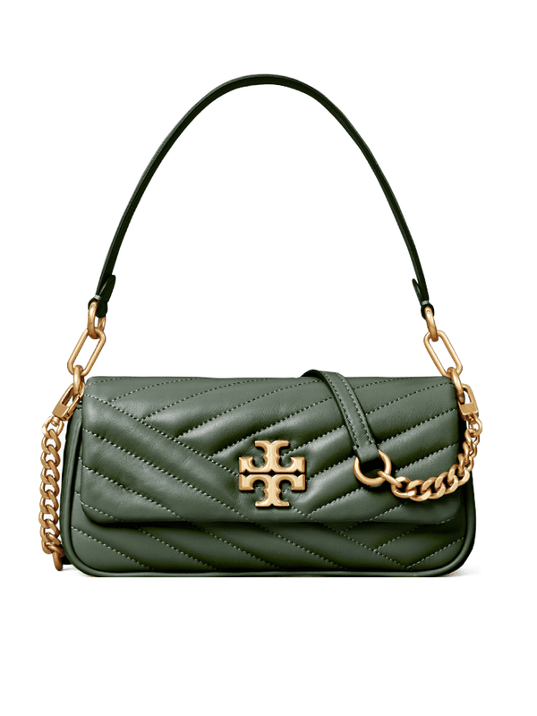 Tory Burch Kira Chevron small flap shoulder bag Sycamore/Rolled Gold