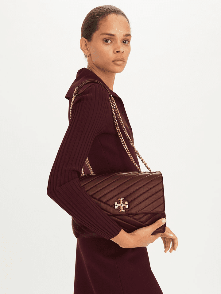 Tory Burch Kira Chevron top handle Satchel  Tempranillo