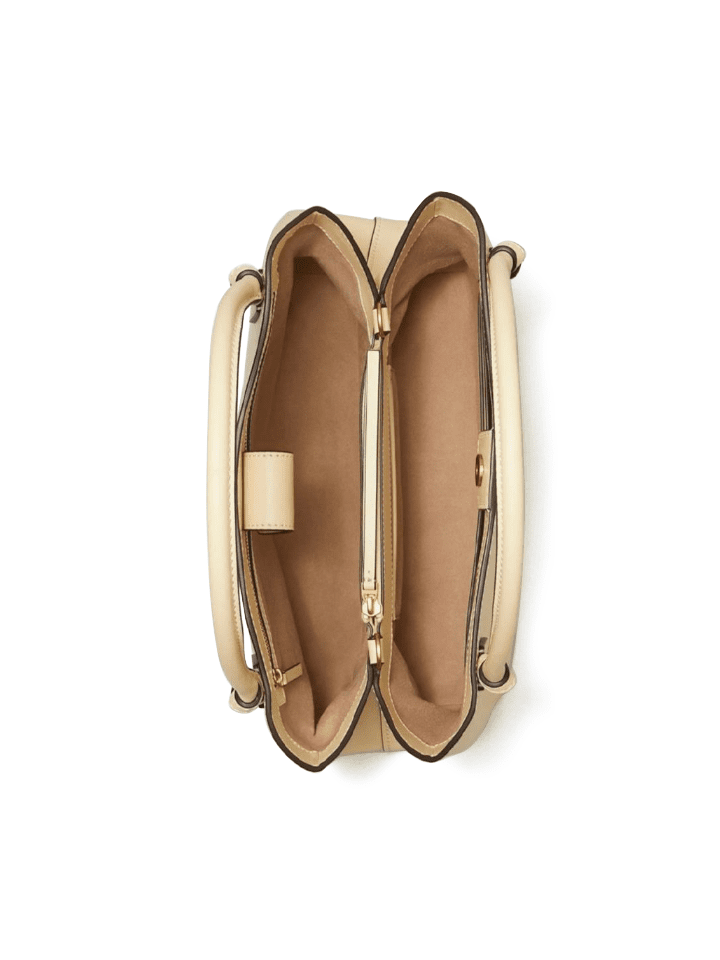 Tory Burch McGraw block mini Satchel Butter milk
