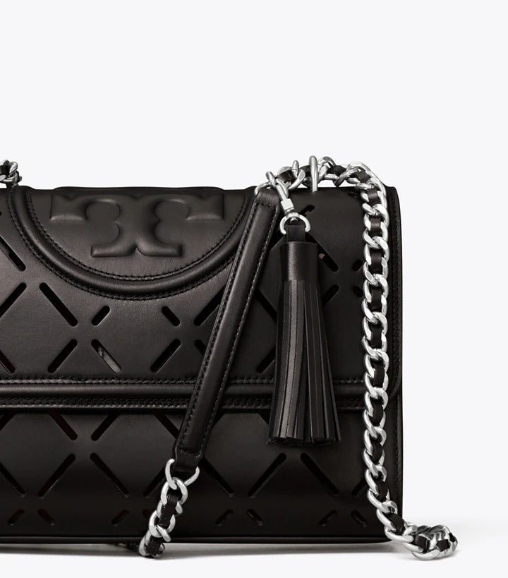 Tory Burch-Fleming Diamond Perforated Shoulder Bag lack