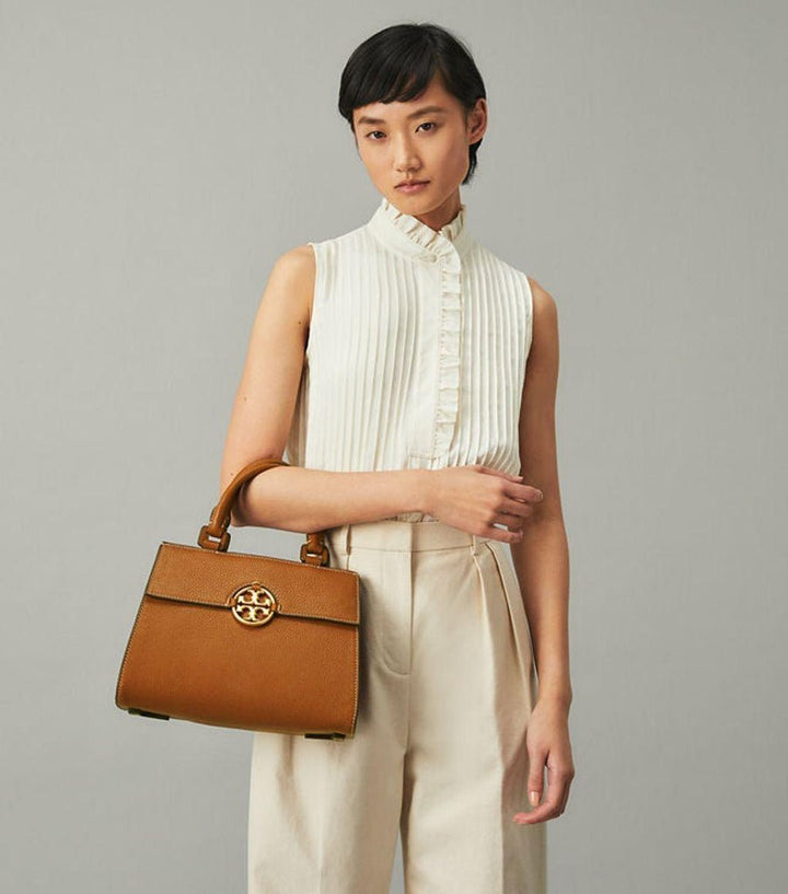 Tory Burch-Miller Top Handle Satchel Light Umber