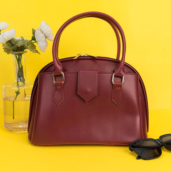 Shein- Crossbody Bag With Metallic Decor-Maroon