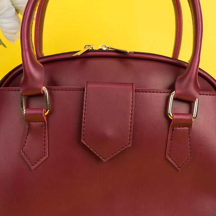 Shein- Crossbody Bag With Metallic Decor-Maroon
