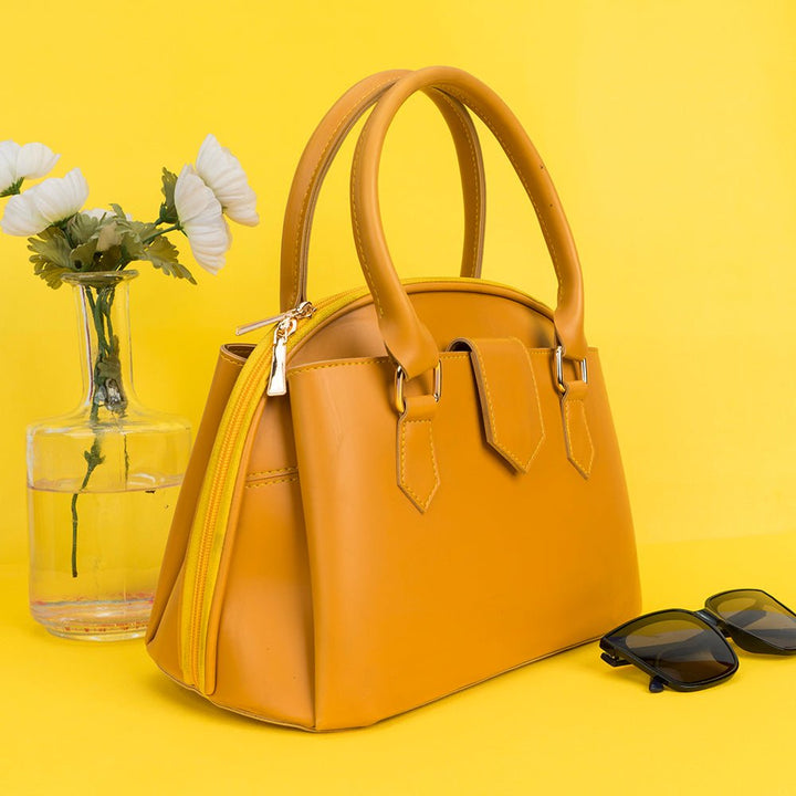 Shein- Crossbody Bag With Metallic Decor-Mustard