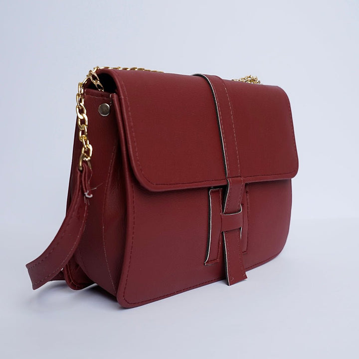 Shein- Leather Crossbody Bag Maroon