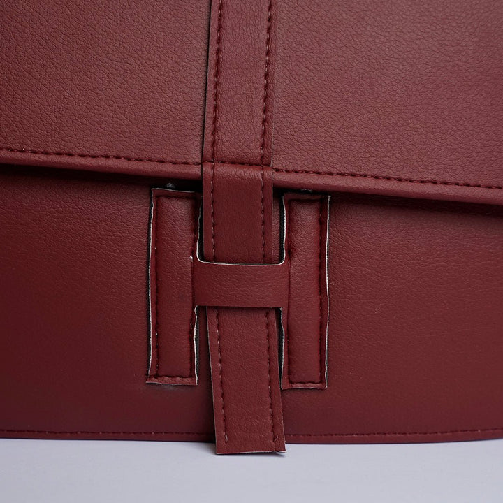 Shein- Leather Crossbody Bag Maroon