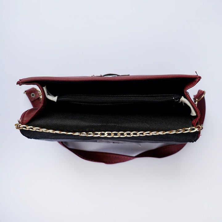 Shein- Leather Crossbody Bag Maroon