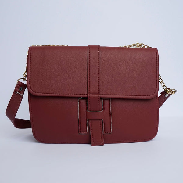 Shein- Leather Crossbody Bag Maroon