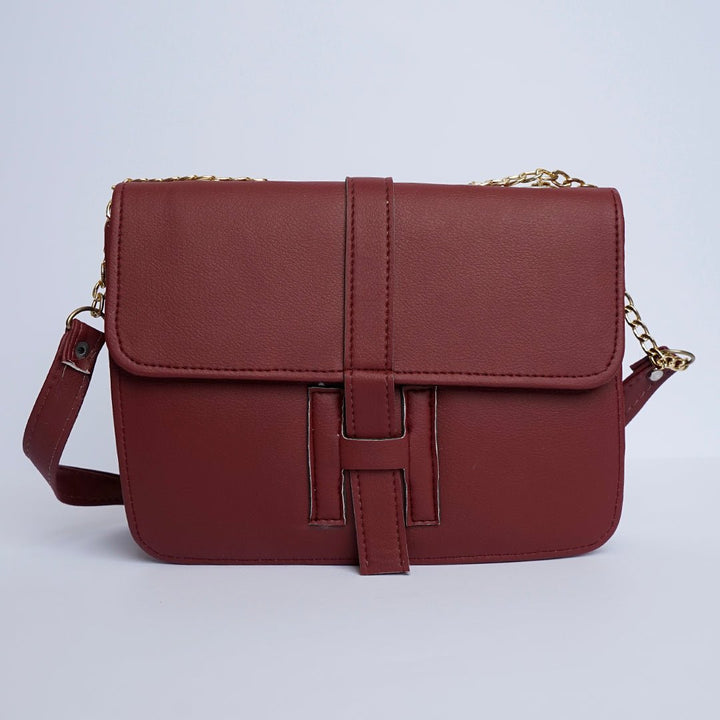 Shein- Leather Crossbody Bag Maroon