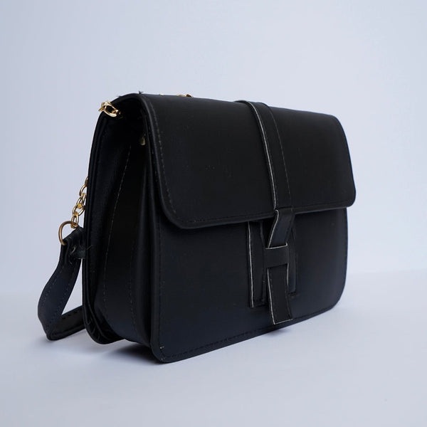 Shein- Leather Crossbody Bag Black