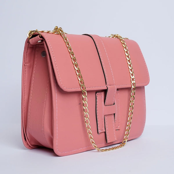 Shein- Leather Crossbody Bag Pink