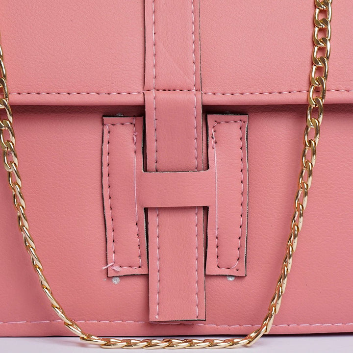 Shein- Leather Crossbody Bag Pink