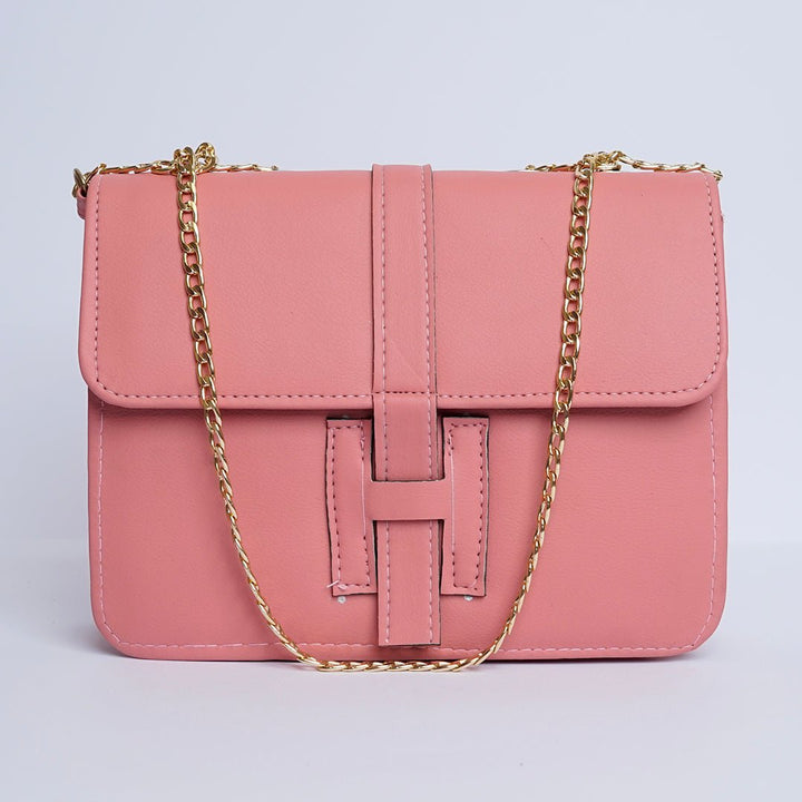 Shein- Leather Crossbody Bag Pink