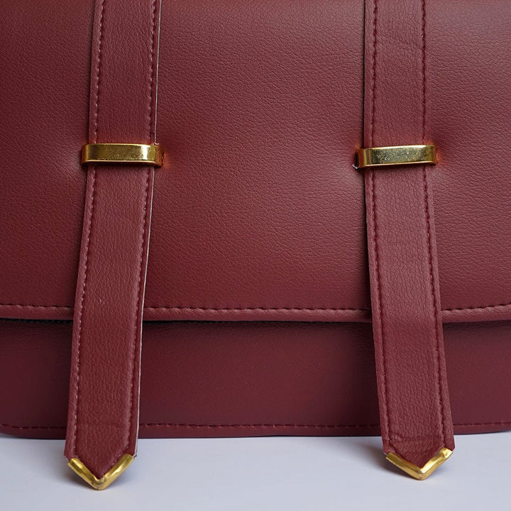 Shein- Streamlined Side Crossbody Bag Maroon