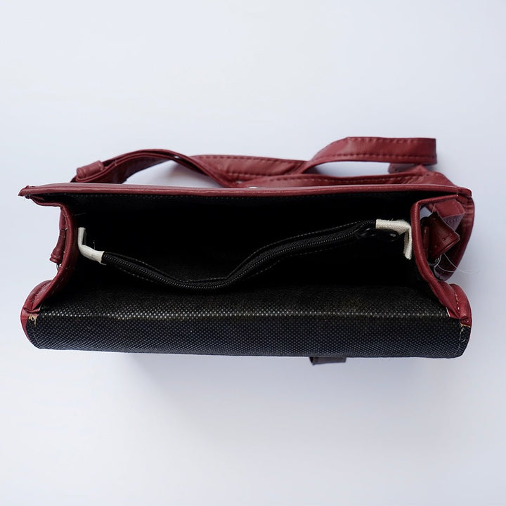 Shein- Streamlined Side Crossbody Bag Maroon