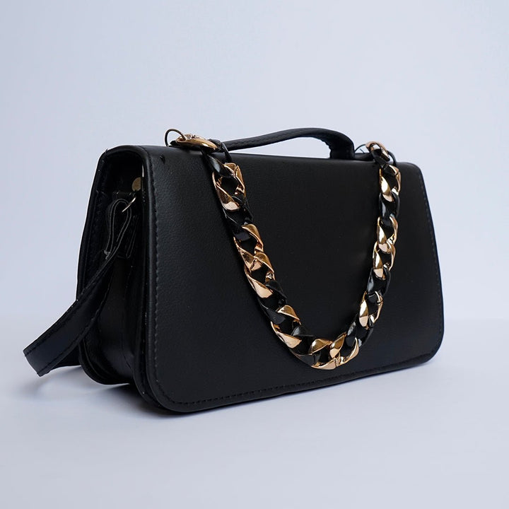 Shein- Streamlined Side Crossbody Bag Black