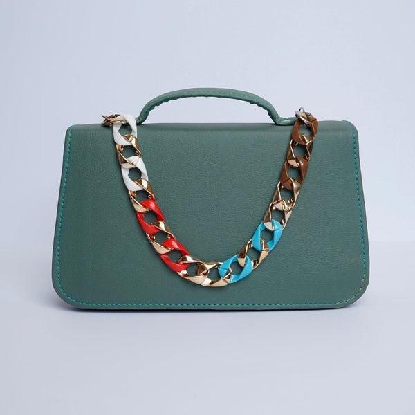 Shein- Square Geometric Green Crossbody Bag