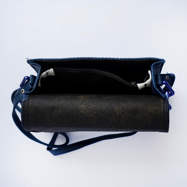 Shein- Square Geometric Blue Crossbody Bag