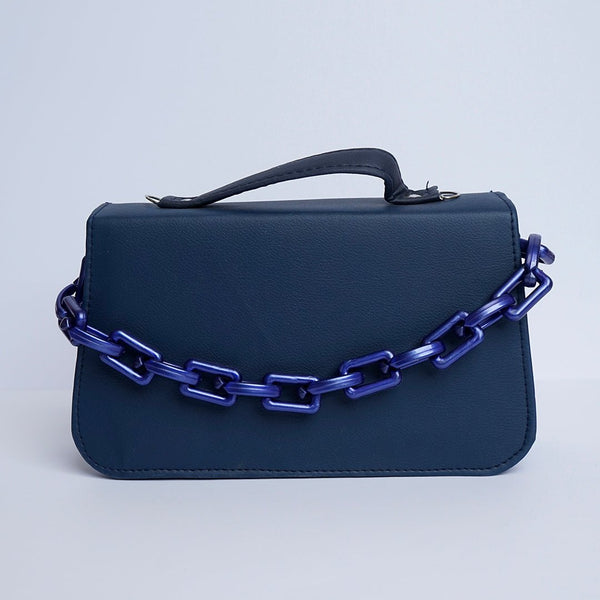 Shein- Square Geometric Blue Crossbody Bag