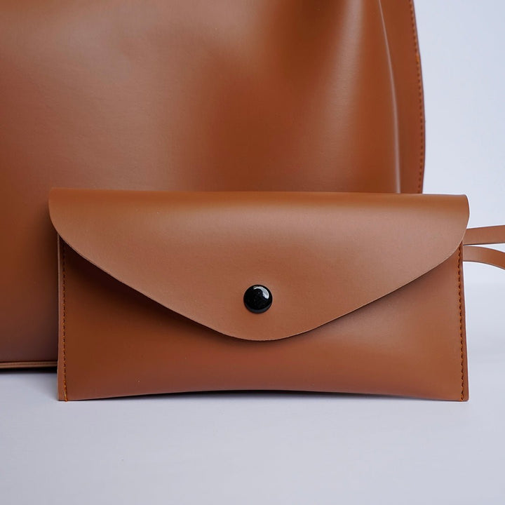 Shein - Leather Crossbody Bag Light Brown