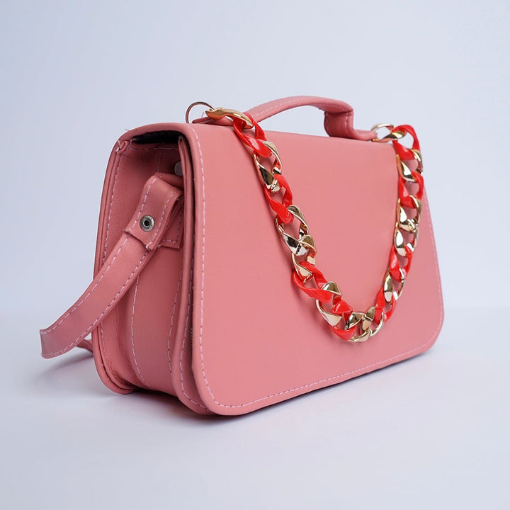 Shein- Square Geometric Pink Crossbody Bag